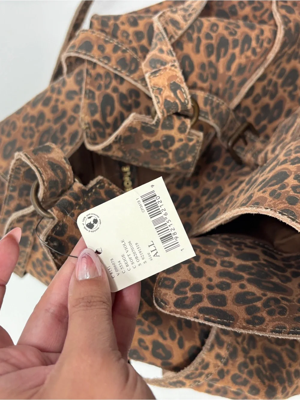 Free People Wild Thing leather Leopard Tote Bag